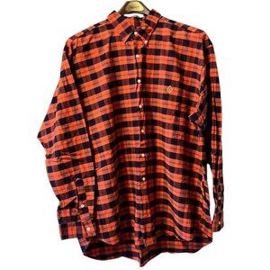 Ralph Lauren Men Red Plaid Long Sleeve Button Down Shirt Size XXL‎ Cotton Preppy
